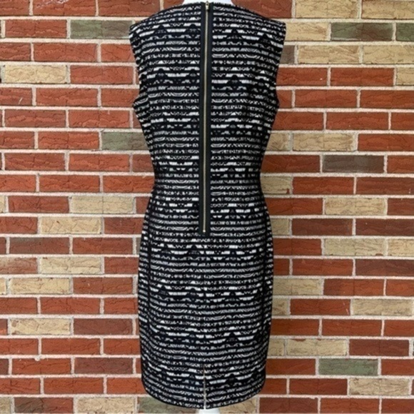Tahari ASL Striped Black White Sleeveless Sheath Dress 👗 - Picture 6 of 13